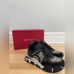 Salvatore Ferragamo Black and Cream Women’s Sneakers